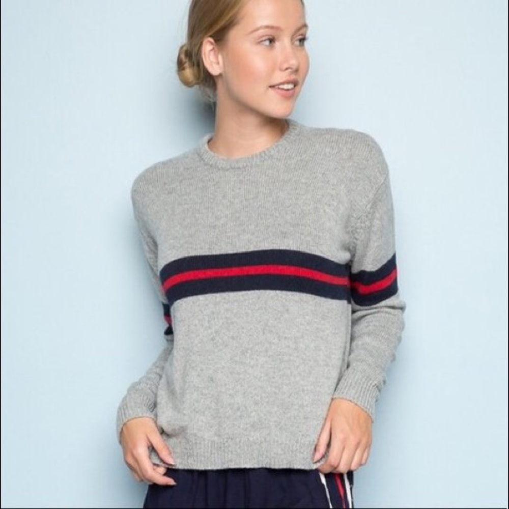 Brandy Melville Sweatshirt gray with stripes